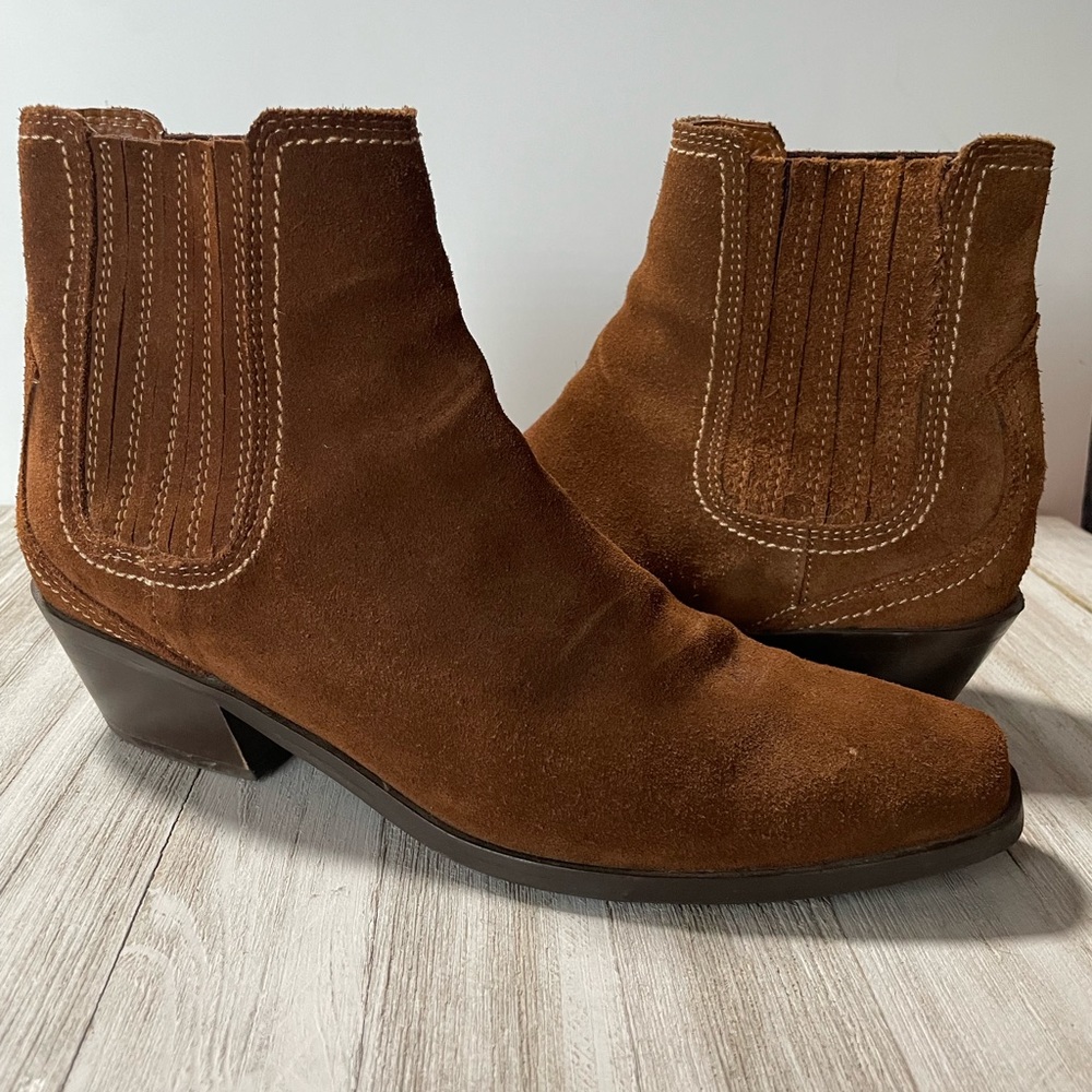 Zara Chelsea brown suede boots women’s 7 EU37